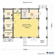 Планировки: Дом из клееного бруса по проекту M143 