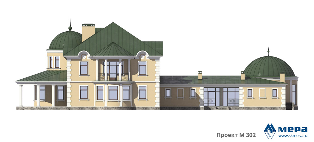 Дом из крупноформатного кирпича по проекту М302