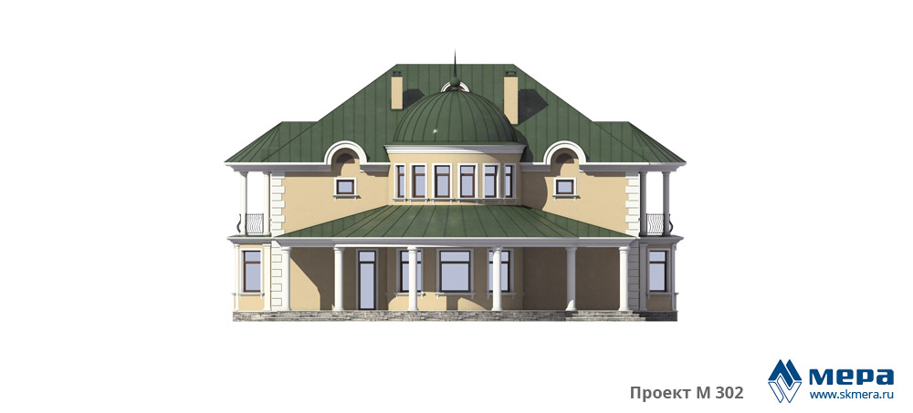 Дом из крупноформатного кирпича по проекту М302