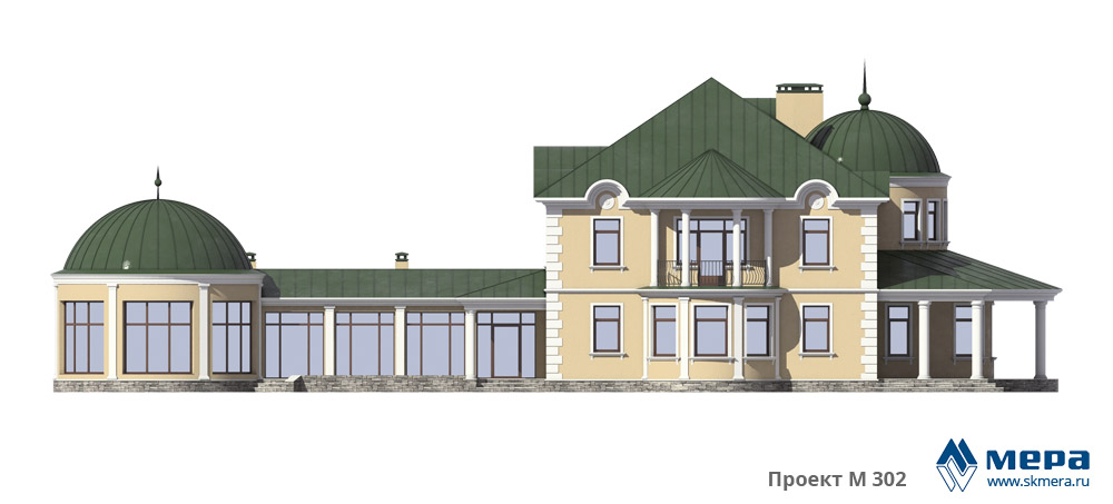 Дом из крупноформатного кирпича по проекту М302