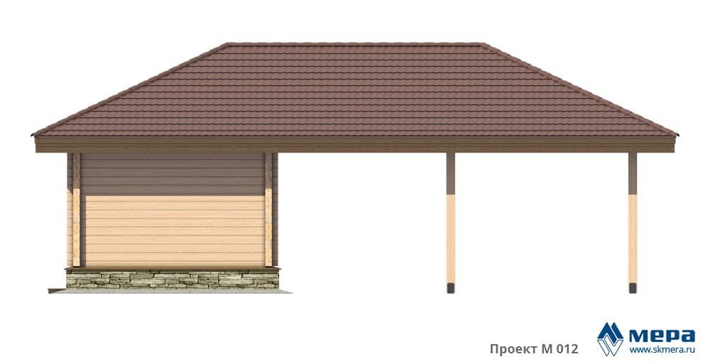 Гараж из клееного бруса по проекту M012