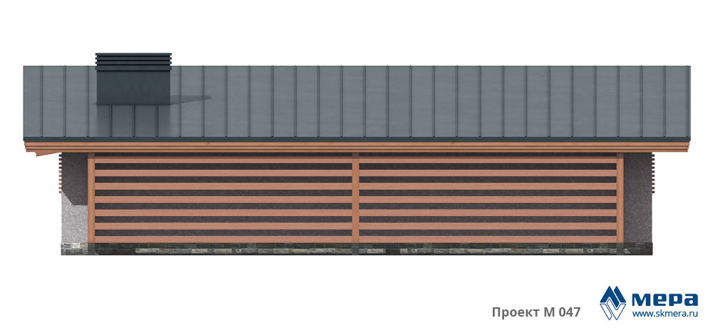 Гараж из газобетона по проекту М047