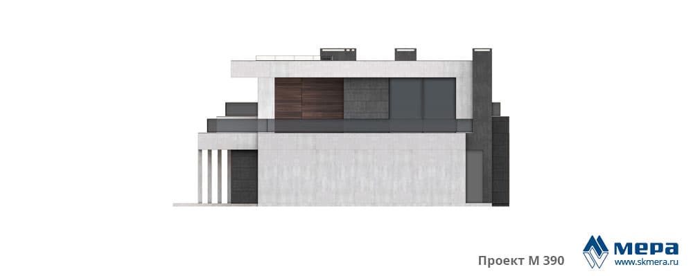 Современный дом с эксплуатируемой кровлей  по проекту М390