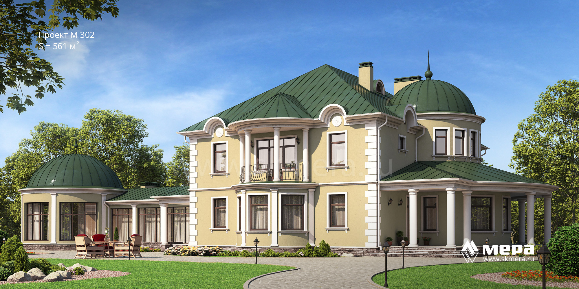 Дом из крупноформатного кирпича по проекту М302