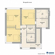 Планировки: Современный дом из кирпича по проекту M344  | СК Мера