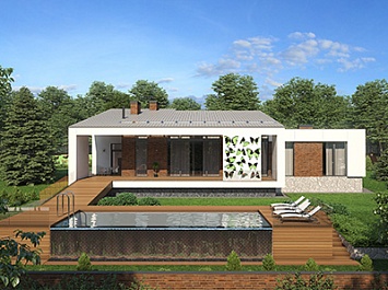 Дом в стиле минимализма по проекту М320 | СК Мера