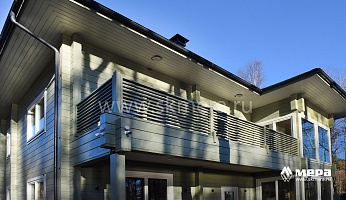 Фасады: Коттедж в современном стиле из клееного бруса №11