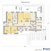 Планировки: Современный одноэтажный дом из кирпича по проекту M359  | СК Мера