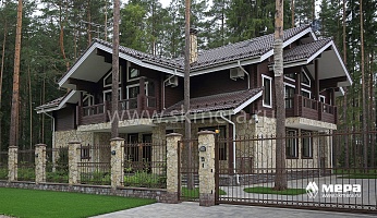 Фасады: Комбинированный коттедж по проекту М283 в Охтинском парке №1