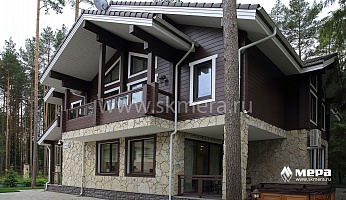 Фасады: Комбинированный коттедж по проекту М283 в Охтинском парке №8