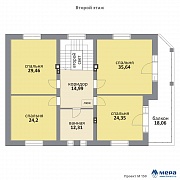 Планировки: Дом из кирпича по проекту M150 