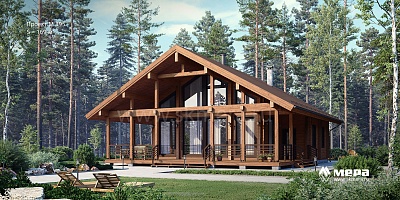 Дом в скандинавском стиле из клееного бруса по проекту M395 