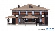 Фасады: Дом из кирпича в стиле Ф.Л. Райта по проекту M315  | СК Мера