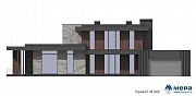 Фасады: Современный коттедж с плоской кровлей по проекту М442  | СК Мера