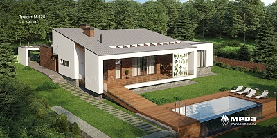 Дом в стиле минимализма по проекту М320 