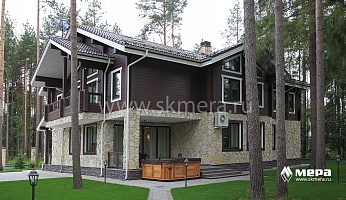 Фасады: Комбинированный коттедж по проекту М283 в Охтинском парке №4