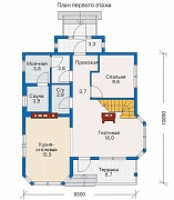 Планировки: Дом из клееного бруса по проекту 10-52 