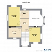 Планировки: Дом из кирпича по проекту M163 