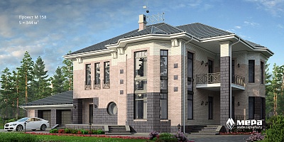 Дом из кирпича по проекту M158 