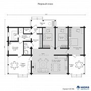 Планировки: Одноэтажный дом из клееного бруса по проекту M396 