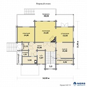 Планировки: Дом из клееного бруса по проекту M117 