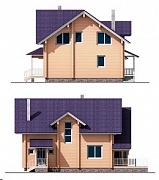 Фасады: Дом из клееного бруса по проекту 10-55 