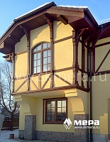 Фасады: Кирпичный коттедж в стиле фахверк в Павловске №3