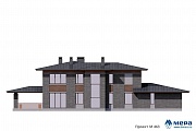 Фасады: Двухэтажный коттедж в стиле Райта по проекту M463 