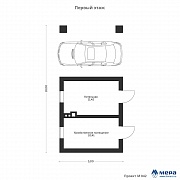 Планировки: Хозблок с котельной по проекту М042  | СК Мера