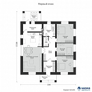 Планировки: Одноэтажный коттедж из кирпича по проекту М455  | СК Мера