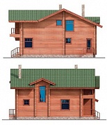 Фасады: Дом из клееного бруса по проекту 10-54  | СК Мера