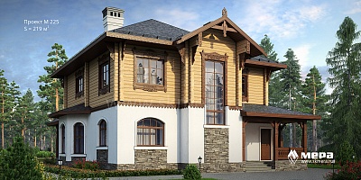 Комбинированный дом по проекту М225 