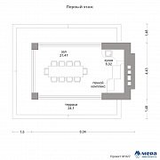 Планировки: Летняя кухня по проекту M027  | СК Мера