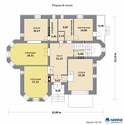 Планировки: Дом из кирпича по проекту M151 