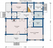 Планировки: Дом из клееного бруса по проекту 10-54 