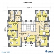 Планировки: Дом из кирпича по проекту M100 