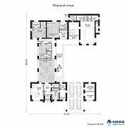 Планировки: Проект одноэтажного дома со внутренним двориком по проекту М418  | СК Мера