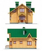 Фасады: Дом из клееного бруса по проекту 10-52  | СК Мера