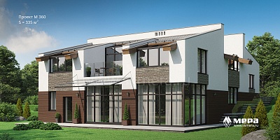 Современный дом из кирпича по проекту M360  | СК Мера