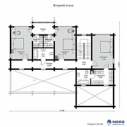 Планировки: Дом из клееного бруса с барбекю по проекту M391 