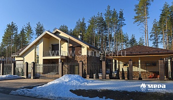 Фасады: Дом из кирпича в Охтинском парке 300 кв.м. №4