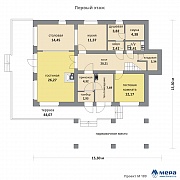 Планировки: Комбинированный дом по проекту М189  | СК Мера