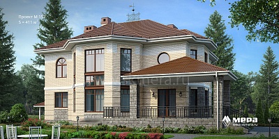 Дом из кирпича по проекту M157  | СК Мера