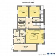 Планировки: Дом из клееного бруса по проекту M144  | СК Мера