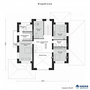 Планировки: Кирпичный коттедж с гаражом по проекту М421  | СК Мера