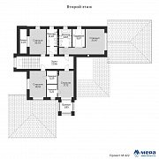 Планировки: Современный коттедж в стиле Ф.Л.Райта по проекту М422  | СК Мера