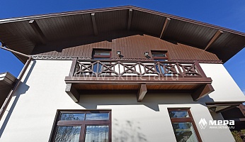 Фасады: Кирпичный коттедж, стилизованный под альпийское шале №11