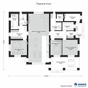 Планировки: Одноэтажный коттедж в стиле прерий по проекту М448 