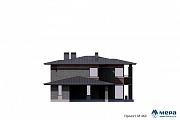 Фасады: Двухэтажный коттедж в стиле Райта по проекту M463 