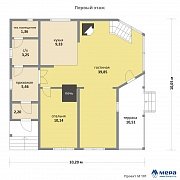 Планировки: Дом из клееного бруса по проекту M101  | СК Мера